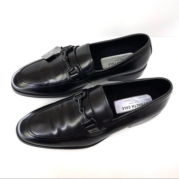 KENNETH COLE NEW YORK — BLACK, BROCK LEATHER SLIP-ON LOAFER, SIZE MENS US 8.5M - Picture 13 of 16